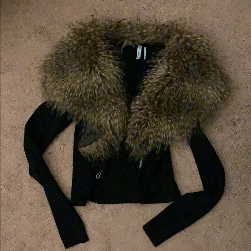 Guess marciano cardigan with removable faux fur